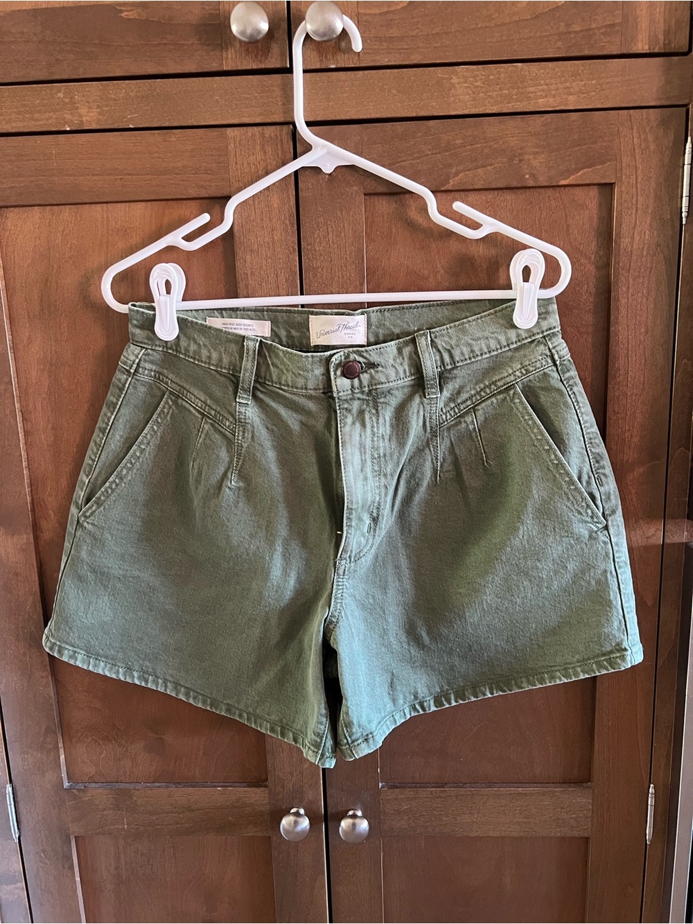 Universal Thread Olive Green High-Rise Cotton Shorts
